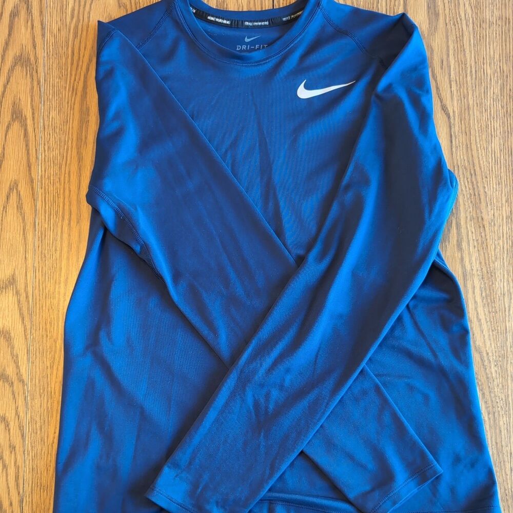 Nike Dri-Fit T-Shirt Long Sleeve  Blue